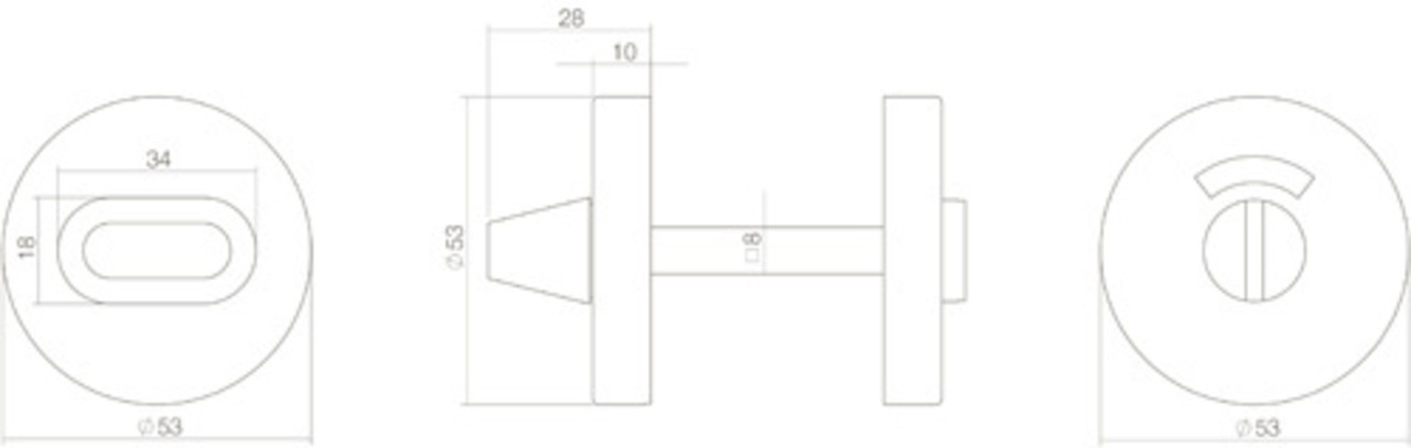 Intersteel WC slot rond RVS mat zwart - met vrij/bezet indicator - Intersteel Intersteel WC slot rond RVS mat zwart - met vrij/bezet indicator - Intersteel