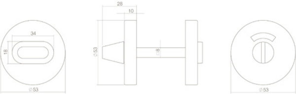 Intersteel WC slot rond RVS mat zwart - met vrij/bezet indicator - Intersteel Intersteel WC slot rond RVS mat zwart - met vrij/bezet indicator - Intersteel