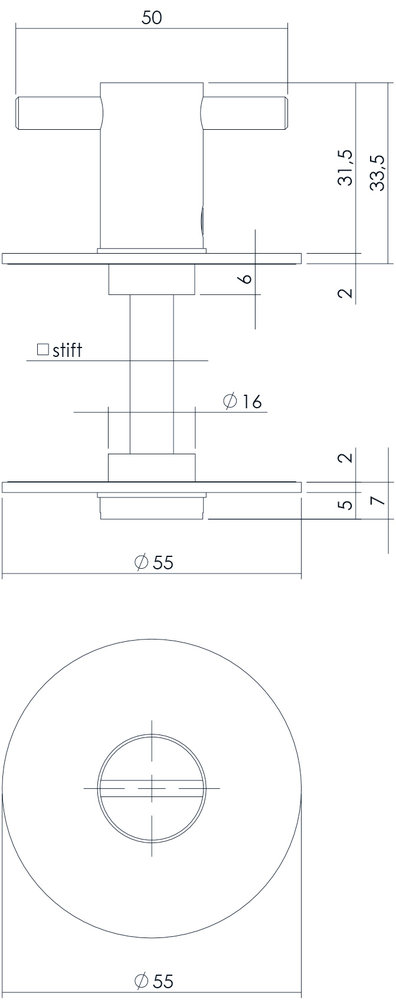 Intersteel WC slot rond plat zelfklevend mat zwart RVS Intersteel WC slot rond plat zelfklevend mat zwart RVS