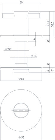 Intersteel WC slot rond plat zelfklevend mat zwart RVS Intersteel WC slot rond plat zelfklevend mat zwart RVS