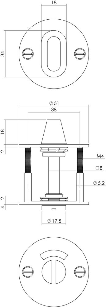 Intersteel WC slot 2mm dun schroefgaten zwart RVS Intersteel WC slot 2mm dun schroefgaten zwart RVS