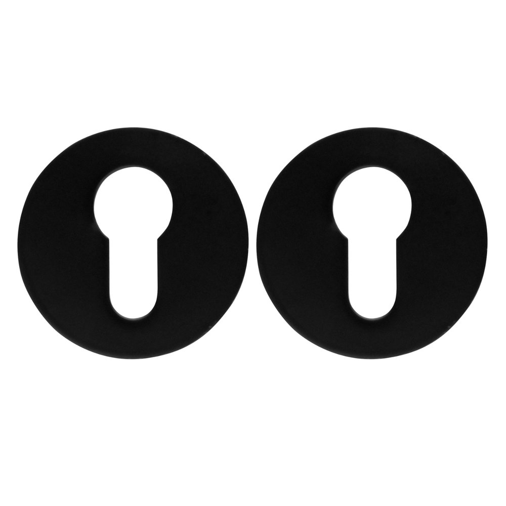 Mooi Deurbeslag Cilinderrozet modern rond mat zwart - voor cilinderslot binnendeur Mooi Deurbeslag Cilinderrozet modern rond mat zwart - voor cilinderslot binnendeur