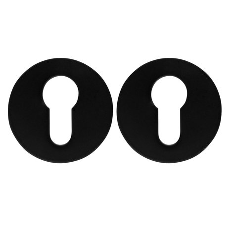 Mooi Deurbeslag Cilinderrozet modern rond mat zwart - voor cilinderslot binnendeur Mooi Deurbeslag Cilinderrozet modern rond mat zwart - voor cilinderslot binnendeur