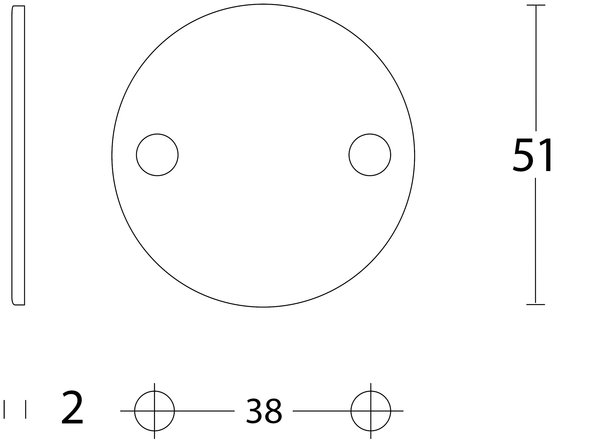 Intersteel Blindrozet rond plat 50mm geborsteld RVS Intersteel Blindrozet rond plat 50mm geborsteld RVS