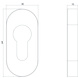 Intersteel Cilinderrozet ovaal verdekt geborsteld RVS 10 mm Intersteel Cilinderrozet ovaal verdekt geborsteld RVS 10 mm