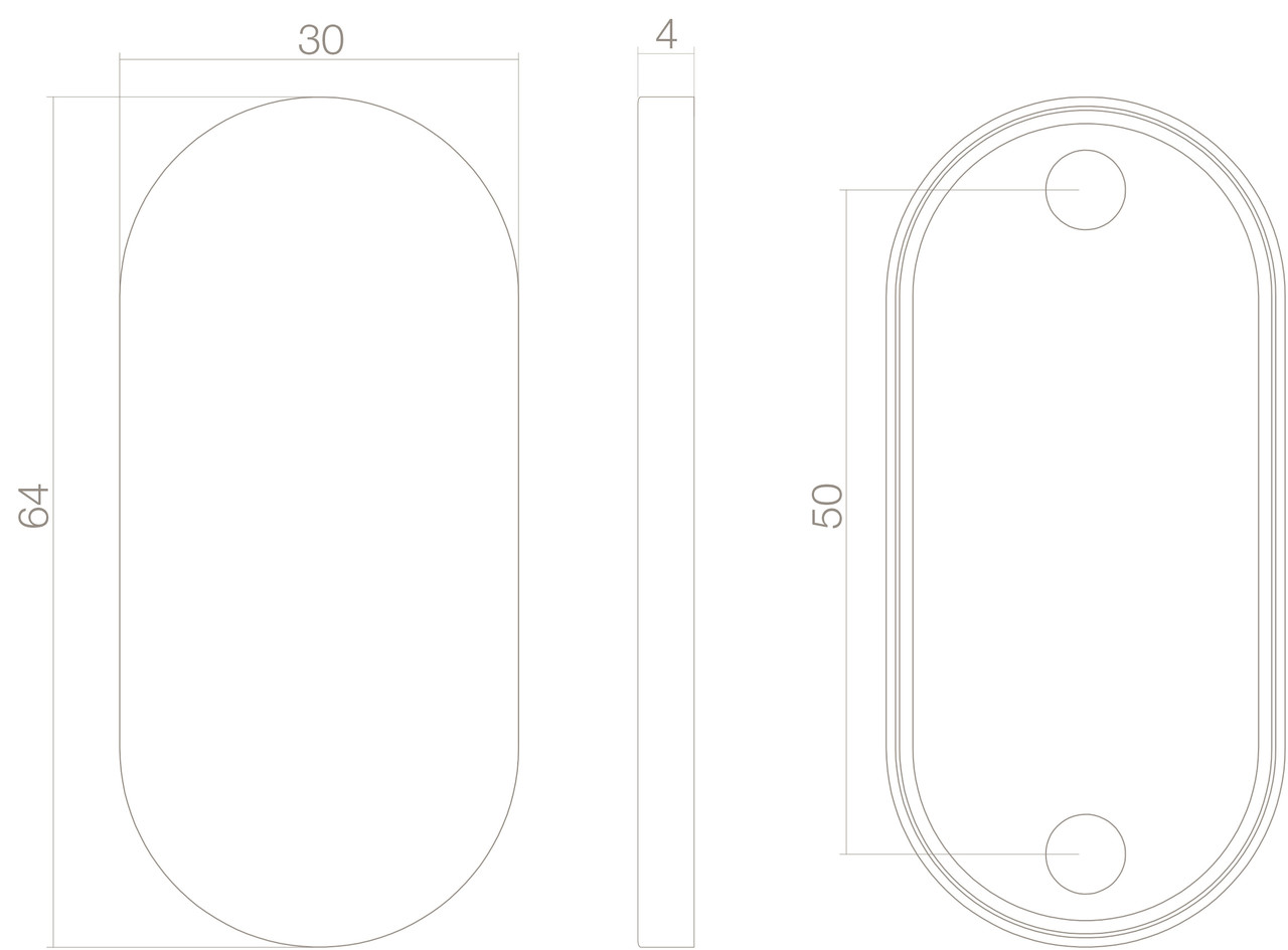 Intersteel Blindrozet ovaal verdekt geborsteld RVS 4 mm Intersteel Blindrozet ovaal verdekt geborsteld RVS 4 mm