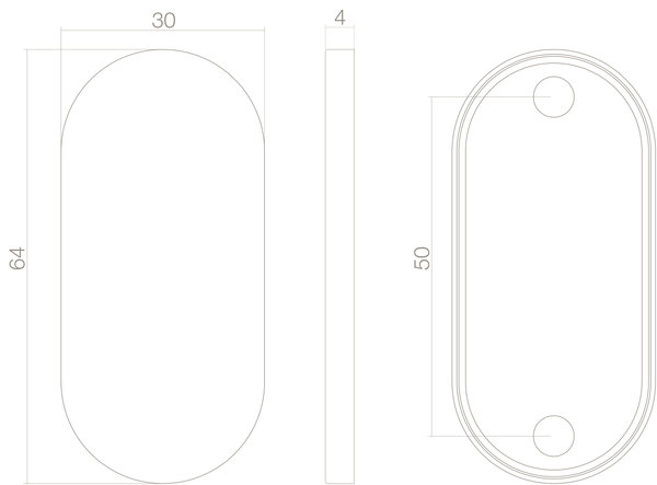 Intersteel Blindrozet ovaal verdekt geborsteld RVS 4 mm Intersteel Blindrozet ovaal verdekt geborsteld RVS 4 mm