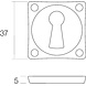 Intersteel Sleutelrozet vierkant nikkel mat Intersteel Sleutelrozet vierkant nikkel mat