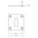 Intersteel Sleutelrozet vierkant 42x42x2mm geborsteld RVS Intersteel Sleutelrozet vierkant 42x42x2mm geborsteld RVS