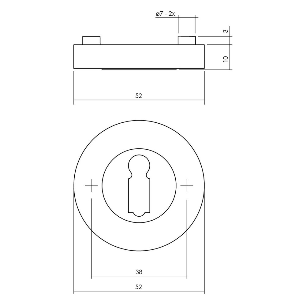 Intersteel Sleutelrozet rond chroom Intersteel Sleutelrozet rond chroom