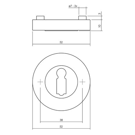 Intersteel Sleutelrozet rond chroom Intersteel Sleutelrozet rond chroom