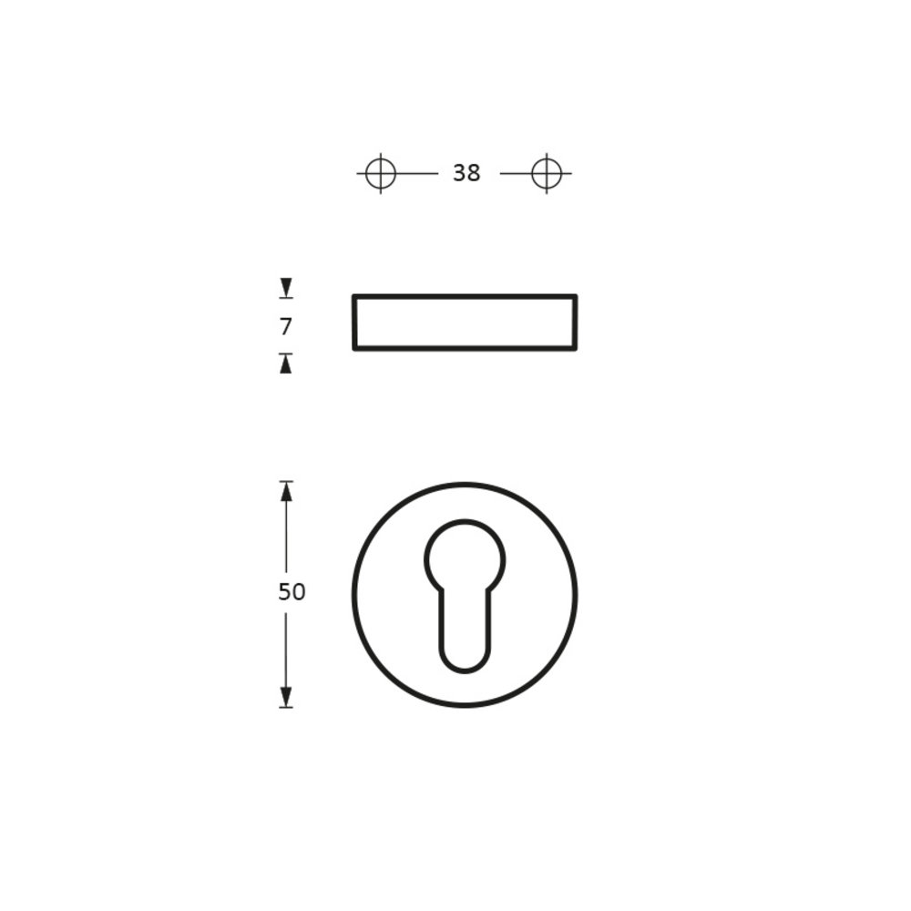 Intersteel Cilinderrozet messing titaan PVD Intersteel Cilinderrozet messing titaan PVD