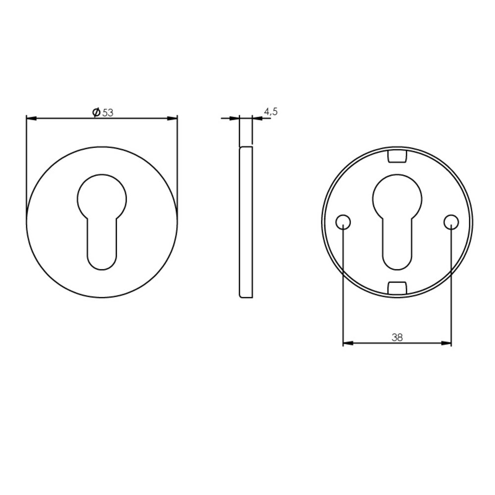 Intersteel Cilinderrozet rond geborsteld RVS mat zwart Intersteel Cilinderrozet rond geborsteld RVS mat zwart