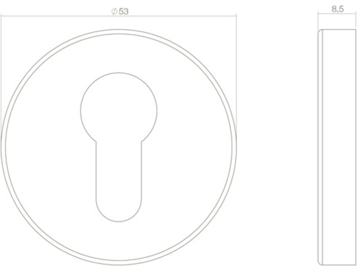 Intersteel Cilinderrozet mat zwart