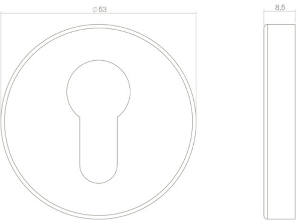 Intersteel Cilinderrozet mat zwart