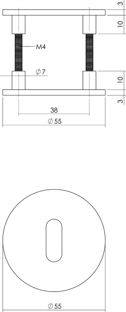 Intersteel Magneetrozet rond met sleutelgat geborsteld RVS Intersteel Magneetrozet rond met sleutelgat geborsteld RVS