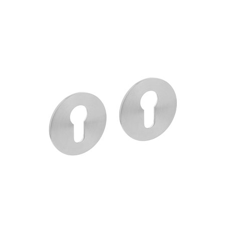 Intersteel Magneetrozet rond met cilindergat geborsteld RVS - per set voor binnendeur Intersteel Magneetrozet rond met cilindergat geborsteld RVS - per set voor binnendeur