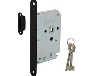 Intersteel Woningbouw magneet klavier dag- en nachtslot zwart 55mm Intersteel Woningbouw magneet klavier dag- en nachtslot zwart 55mm