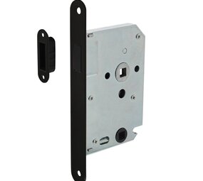 Intersteel Woningbouw magneet badkamer/toilet slot zwart 63/8mm Intersteel Woningbouw magneet badkamer/toilet slot zwart 63/8mm