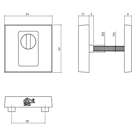Intersteel Set achterdeurbeslag vierkant SKG3 geborsteld RVS