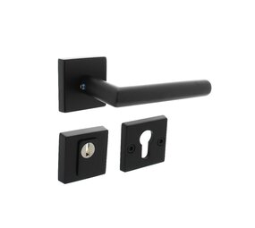 Intersteel Set achterdeurbeslag Jura op vierkant rozet SKG3 zwart RVS Intersteel Set achterdeurbeslag Jura op vierkant rozet SKG3 zwart RVS