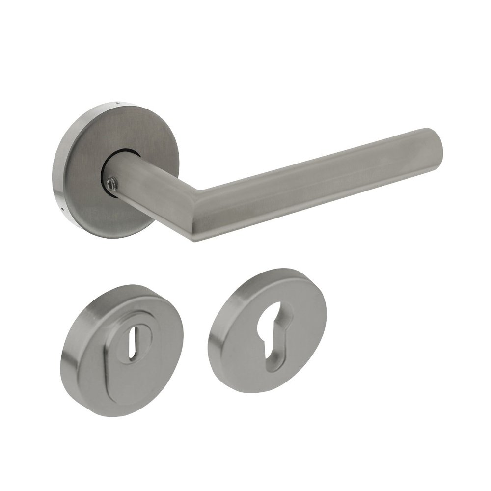 Intersteel Set achterdeurbeslag rond SKG3 geborsteld RVS Intersteel Set achterdeurbeslag rond SKG3 geborsteld RVS