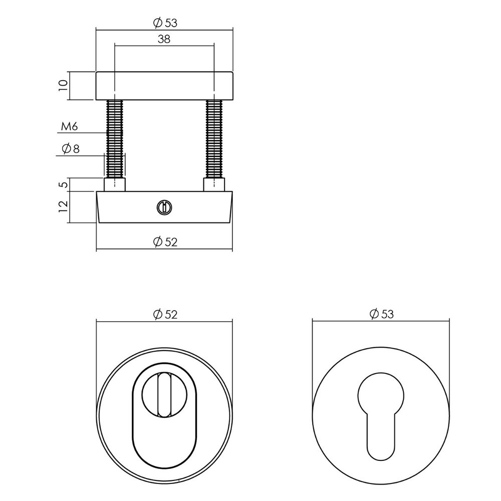 Intersteel Set achterdeurbeslag rond SKG3 geborsteld RVS Intersteel Set achterdeurbeslag rond SKG3 geborsteld RVS