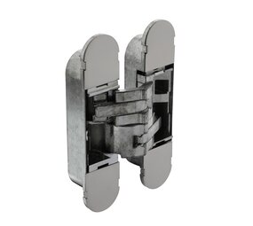 Intersteel Scharnier 130x30mm onzichtbaar nikkel 3D verstelbaar Intersteel Scharnier 130x30mm onzichtbaar nikkel 3D verstelbaar