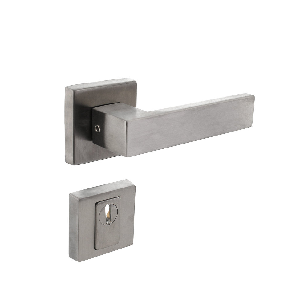 Intersteel Achterdeurbeslag Amsterdam vierkant SKG3 geborsteld RVS met KTB - buitendeur Intersteel Achterdeurbeslag Amsterdam vierkant SKG3 geborsteld RVS met KTB - buitendeur