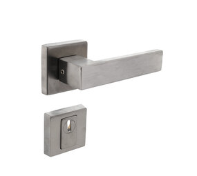 Intersteel Set achterdeurbeslag Amsterdam vierkant SKG3 geborsteld RVS met kerntrekbeveiliging Intersteel Set achterdeurbeslag Amsterdam vierkant SKG3 geborsteld RVS met kerntrekbeveiliging