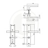 Intersteel Deurklink Hera op rechthoekig schild WC slot 63/8mm antraciet grijs Intersteel Deurklink Hera op rechthoekig schild WC slot 63/8mm antraciet grijs