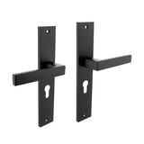 Intersteel Deurklink Hera op schild profielcilindergat 55mm mat zwart