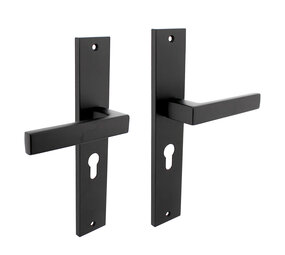 Intersteel Deurklink Hera op schild profielcilindergat 55mm mat zwart Intersteel Deurklink Hera op schild profielcilindergat 55mm mat zwart
