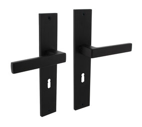 Intersteel Deurklink Hera op schild sleutelgat 56mm mat zwart Intersteel Deurklink Hera op schild sleutelgat 56mm mat zwart