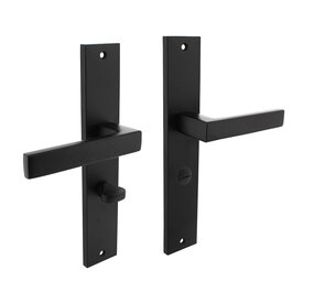 Intersteel Deurklink Hera op schild WC slot 63mm mat zwart Intersteel Deurklink Hera op schild WC slot 63mm mat zwart