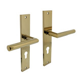 Intersteel Deurklink Bastian op schild 245x45 mm met profielcilindergat 72mm messing titaan PVD Intersteel Deurklink Bastian op schild 245x45 mm met profielcilindergat 72mm messing titaan PVD