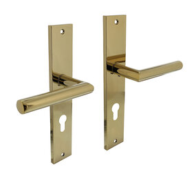 Intersteel Deurklink Bastian op schild 245x45 mm met profielcilindergat 72mm messing titaan PVD Intersteel Deurklink Bastian op schild 245x45 mm met profielcilindergat 72mm messing titaan PVD