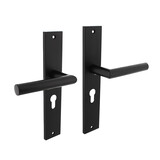 Intersteel Deurklink Bastian op schild met profielcilindergat 55mm mat zwart Intersteel Deurklink Bastian op schild met profielcilindergat 55mm mat zwart