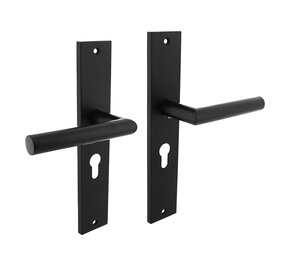 Intersteel Deurklink Bastian op schild met profielcilindergat 55mm mat zwart