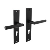 Intersteel Deurklink Bastian op schild met profielcilindergat 72mm mat zwart Intersteel Deurklink Bastian op schild met profielcilindergat 72mm mat zwart