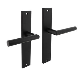 Intersteel Deurklink Bastian op schild blind mat zwart Intersteel Deurklink Bastian op schild blind mat zwart