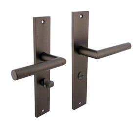 Intersteel Deurklink Bastian op schild 245x45 mm WC slot antracietgrijs Intersteel Deurklink Bastian op schild 245x45 mm WC slot antracietgrijs
