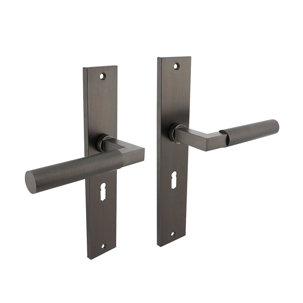Intersteel Deurklink Bau-Stil op schild sleutelgat 56mm antraciet grijs Intersteel Deurklink Bau-Stil op schild sleutelgat 56mm antraciet grijs