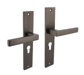 Intersteel Deurklink Hera op rechthoekig schild profielcilindergat 55 mm antraciet grijs Intersteel Deurklink Hera op rechthoekig schild profielcilindergat 55 mm antraciet grijs