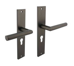 Intersteel Deurklink Bastian op schild 245x45 mm profielcilindergat 55mm antracietgrijs Intersteel Deurklink Bastian op schild 245x45 mm profielcilindergat 55mm antracietgrijs