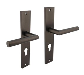 Intersteel Deurklink Bastian op schild 245x45 mm profielcilindergat 72mm antracietgrijs Intersteel Deurklink Bastian op schild 245x45 mm profielcilindergat 72mm antracietgrijs