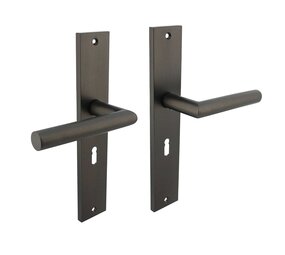 Intersteel Deurklink Bastian op schild 245x45 mm sleutelgat antracietgrijs