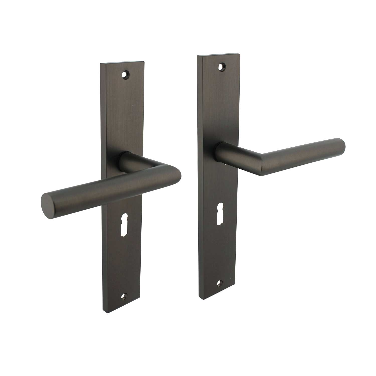 Intersteel Deurklink Bastian op schild 245x45 mm sleutelgat antracietgrijs