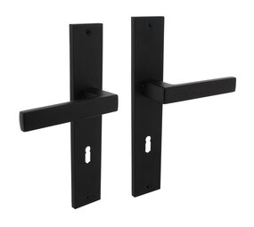 Intersteel Zwarte deurklink Hera op schild met sleutelgat 72mm zwart Intersteel Zwarte deurklink Hera op schild met sleutelgat 72mm zwart