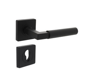 Intersteel Intersteel Deurklink Bau-Stil vierkant profielcilinderrozet mat zwart Intersteel Intersteel Deurklink Bau-Stil vierkant profielcilinderrozet mat zwart